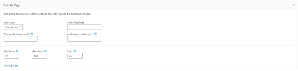 Posts Per Page